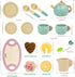 Set 3 4 5 Wooden Tea for Little Girls Play Food Pretend Play Kitchen Accessories for Years Old Girls and Boys Toddler