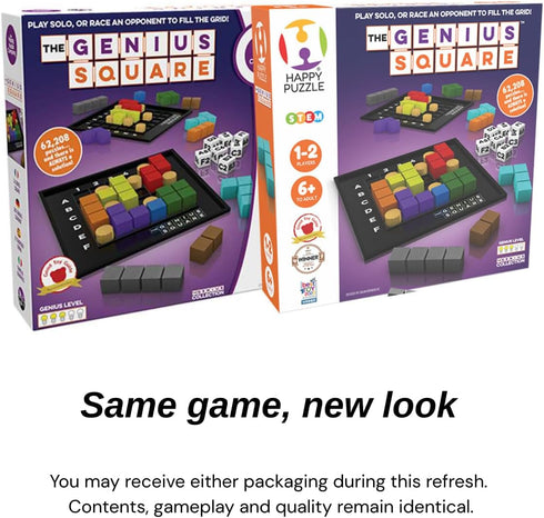60000+ The Genius Square from The Happy Puzzle Company Game of The Year Award Winner, Solutions STEM Puzzle Game. Roll