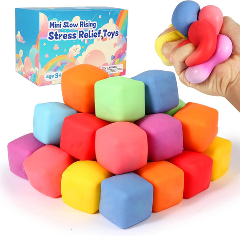 Neec 24 Pack Slow Rising Stress Cube , Dough Stress Balls Soft Fidget