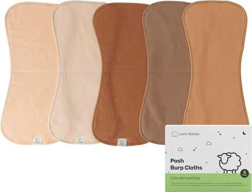 Posh Baby Cotton Burp Cloths, Absorbent, Lightweight, and Gentle Cotton for Mess-Free