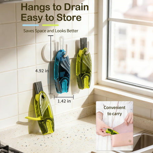 UFVIZ 3 1 Set, 2PCS in Cup Lid Gap Cleaning Brush Multifunctional Bottle Cleaning Brush for Bottle Gaps Bottle Cleaner