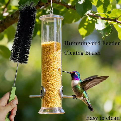 Dokpod 17 Inches Hummingbird Extra Long Handle Bottle Cleaning Brush for Narrow Neck Wine, Beer Bottle, Sport Bottles