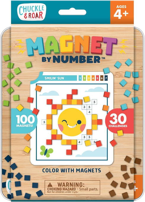 Chuckle & Roar Magnetic Puzzle Kit Magnet by Number Edition, Mess-Free Color