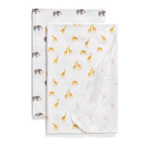 Delta Children 100% Cotton Flannel Baby Receiving Blankets for Girls Boys – 30x30 Inches (Pack of 2)