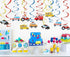 Transportation Party Hanging Swirl Decorations - 30Ct Cars Theme Happy Birthday Banner Garland for Baby Shower Party