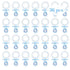 Pacifiers for Baby Shower Game, 36 Plastic Pacifiers for Decoration DIY, Large Size Baby Shower Props (Blue, 2.75 in)