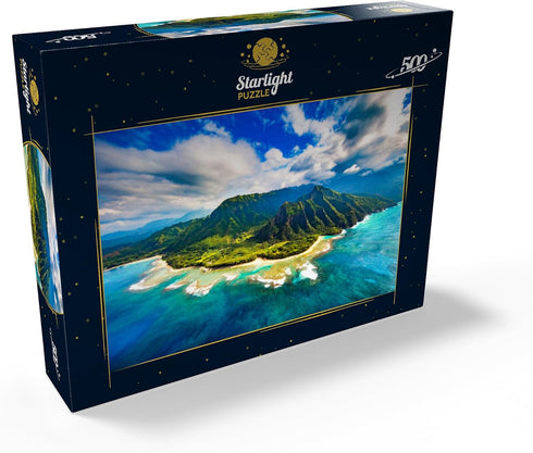 MyPuzzle Premium 500 Piece Jigsaw Puzzle - Aerial View on Na Pali Coast Kauai Hawaii for Adults