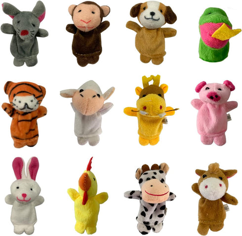 12 Pack Easter Eggs Filled with Animal Finger Puppets, Easter Basket Stuffers Surprise Easter Gifts Prefilled Mini