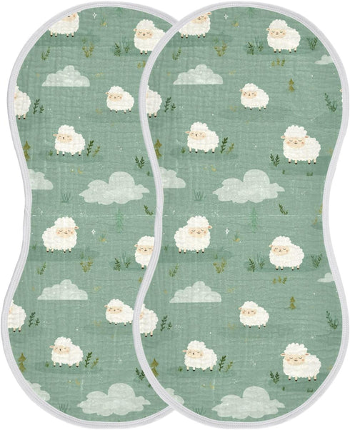 decor gift 22x11in Cotton Soft Burp Cloths Easy Care Lambs Cloud Island Off White wash Cloth for Babies Girls and Boys