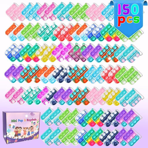 150 PCS Mini Pop Fidget Toys Bulk Party Favors, Silicone Squeeze Pop