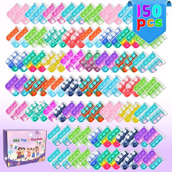 150 PCS Mini Pop Fidget Toys Bulk Party Favors, Silicone Squeeze Pop