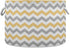 visesunny Grey and Yellow Plaid Chevron Collapsible Basket Storage Bin with Durable Cotton Handles, Home Organizer for