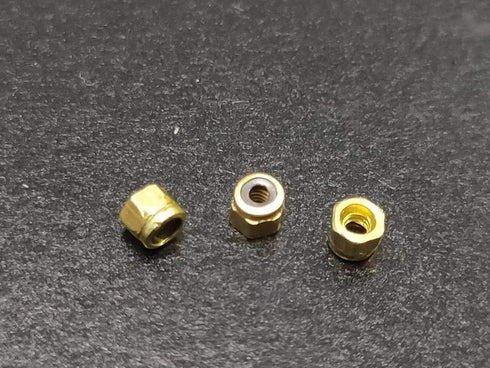 24 Pcs Gold Fingerboard Self Lock Nuts, Upgraded Nylon Insert for Fingerboard Trucks