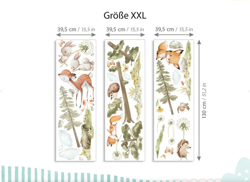 Generic Forest Animals Wall Stickers for Children's Room Woodland Animals Wall Decal for Baby Room Self-Adhesive