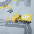 Set 4 Set Grey Construction Cars Toddler Bedding for Boys, Piece Reversible Lightweight Truck Highway Toddler Comforter