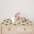 Highland Cows Boho Sunflowers Changing Pad Cover, Cute Yak Floral Diaper Sheets, Soft Breathable Stretchy Mats 32''x16''