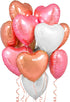 KatchOn Pack of 12 Rose Gold, White Pink Heart Balloons - 18 Inch Heart Shaped Balloons for Love Decorations