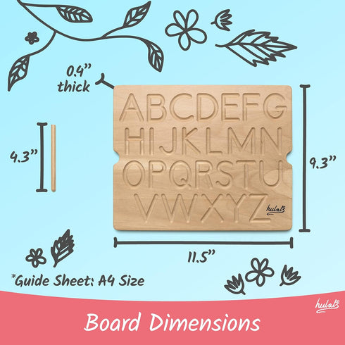 3-5 3 Hulats Learn to Write - Number & Letter Tracing Boards for Kids Ages - Wooden Alphabet Learning Montessori Year