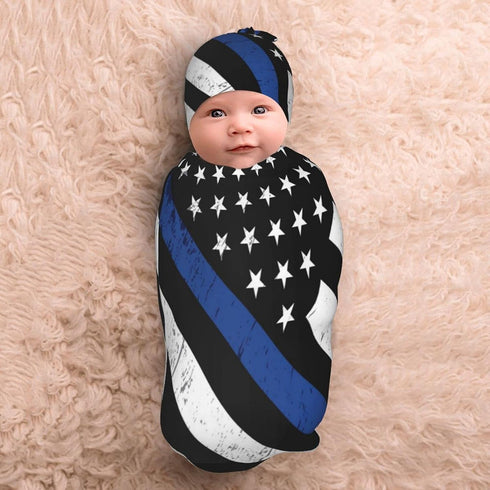Socira Set Newborn Swaddle Blanket With Matching Beanie Hat Receiving Wrap Baby Blanket Shower Gifts Swaddlers