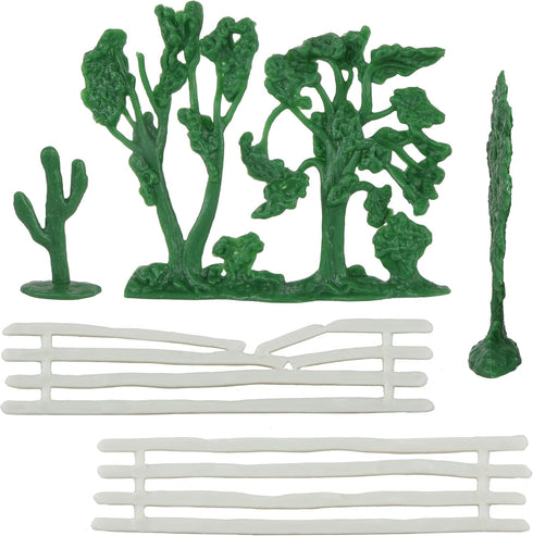 BMC CTS Rustic Western Ranch - 15pc Plastic Figure Playset, Diorama Accessories