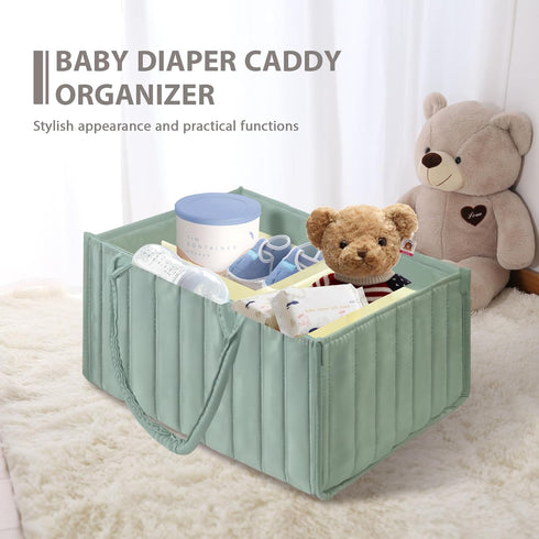 POXXU Baby Diaper Caddy Organizer and Storage,Diaper Bag,Baby Shower Gifts,Nursery Diaper Storage Bin and Car Organizer
