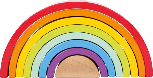Wooden Rainbow Building Blocks with Ball (Large) by Small Foot, Educational Game for Toddlers