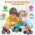 Toy Cars For 1 2 3 Year Old - 3 Pack Monster Truck Toy - Push & Go Crocodile Friction Powered Bull Pull Back Leopard