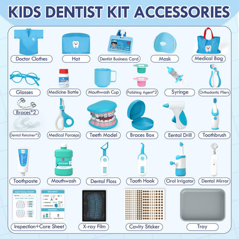 3-5, Set, 4+ 2-4, Playset, 3+ Lehoo Castle Doctor Kit for Toddlers Kids Dentist Play Toys for Year Old Girls Boys