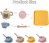Set Set 3 4 5 6 4Cups 4Coasters 4Scoops Tea Party for Toddlers, Silicone Play Tea for Girls and Boys Years Old, Kitchen