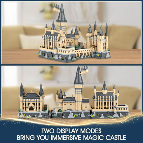 Magic Castle Building Set, Creative Architecture Micro Building Blocks Kit, Collectible Model Toys for Adults Kids 14+