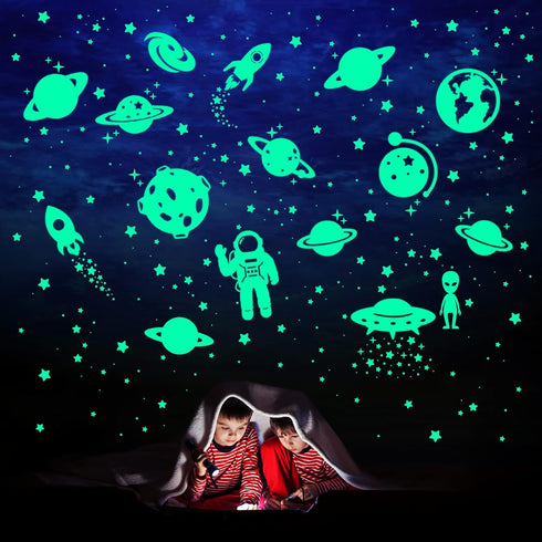260 PCS Glow in The Dark Stars, Glowing Stars for Ceiling, Solar System Space Galaxy Wall Stickers for Kids