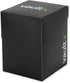Vault X Trading Card Deck Box with 150 Black Card Sleeves, Fits 100+ Sleeved Cards, Large Standard Storage Box for TCG