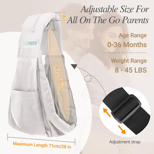 Toddler(8-45 Lbs), Cozy keraetae Baby Sling Carrier for Newborn to Wearing Baby Carrier Wrap Sling with Adjustable