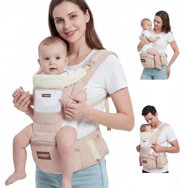 Baby Carrier with Hip Seat, 6-in-1 Baby Carrier Newborn to Toddler, Adjustable