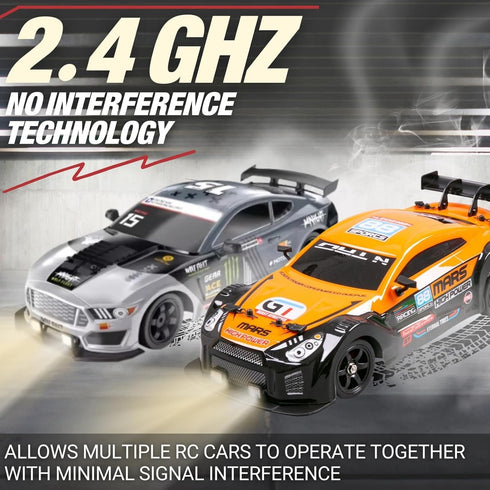 Liberty Imports RC Drift Car 1/16 2.4GHz 4WD Sport Racing Vehicle with LED Light, Batteries, Drift Tires (Red)