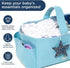 Folkulture Baby Blue Diaper Caddy Organizer with Handle, Boy & Girl Shower Gift Basket, Machine Washable, Portable