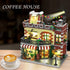 Coffee House Building Set with LED Light, 1589 PCS City Cafe Shop Block Toy for Ages 10 and Up
