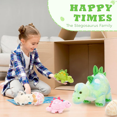 Plushies,Mommy Dinosaurs,3 2 Dinosaur Stuffed Animal,Dinosaur Plush Toys for Girls,Cute Dino Baby & Eggs Gifts Kids