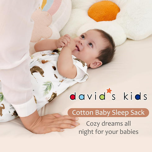 100% 18-24 2-Way 2 Pack david's kids Organic Cotton Baby Sleep Sack Months, Ultra Soft Baby Wearable Blankets