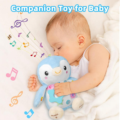 Fuzqq 0-6 Play,Tummy 0-12 Baby Toys Months,Musical Plush Stuffed Animal with Rattles & Crinkle Paper,Hanging Ring