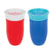 Nuby Wonder Cup with 360 Smart Edge Silicone Rim, 10 oz, Red/Blue, 2-Pack