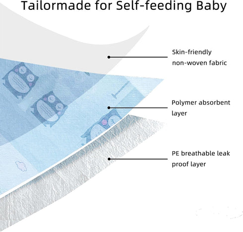 Baby Disposable Bibs, Travel Feeding Bib 25pcs, Leakproof Liner with Food Catcher Pocket for 6-18 Months