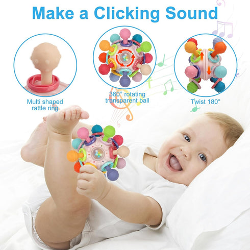 TOHIBEE 0-6 6-12 0 3 6 9 12 18 1 2 Baby Montessori Sensory Toys for Months, Baby Teether Teething Toys for Babies