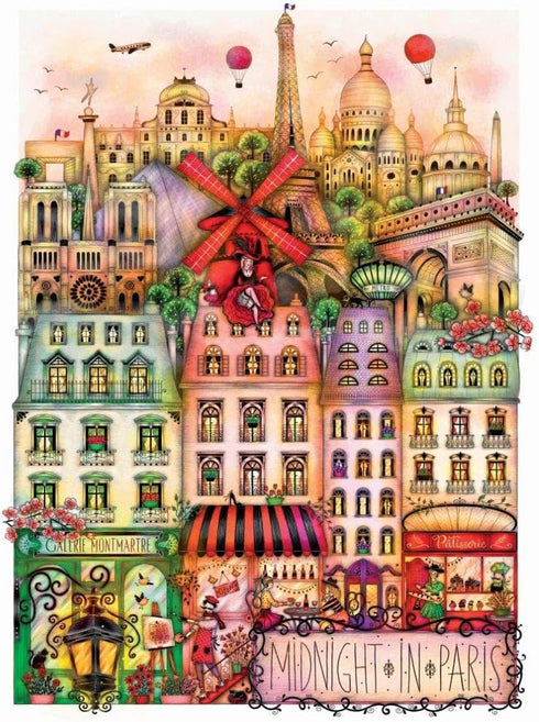 KI Puzzle 1000 Piece Puzzle for Adults - Madalina Tantareanu Cities at Midnight: Paris Art Jigsaw 27x20