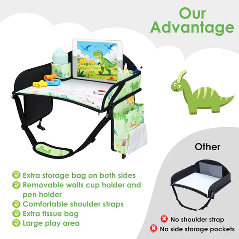 Kids Travel Tray, Car Seat Tray for kids Travel, Toddler Road Trip Essentials With Drawing Kit, Toddler Lap Desk