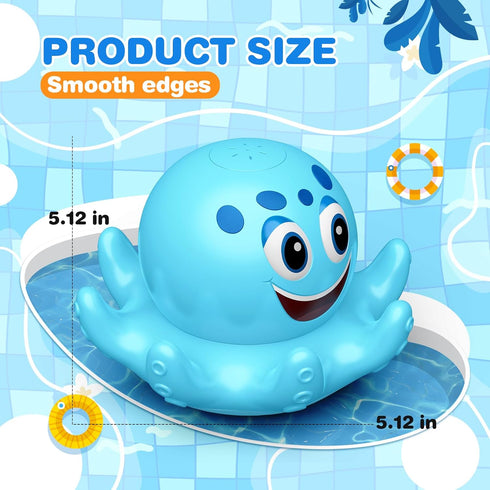 Toyjolka 4 Rings,150 6-12 12-18 1-5 Octopus Bath Toys for Toddlers| Rechargeable Automatic Sprinkler Water Toys