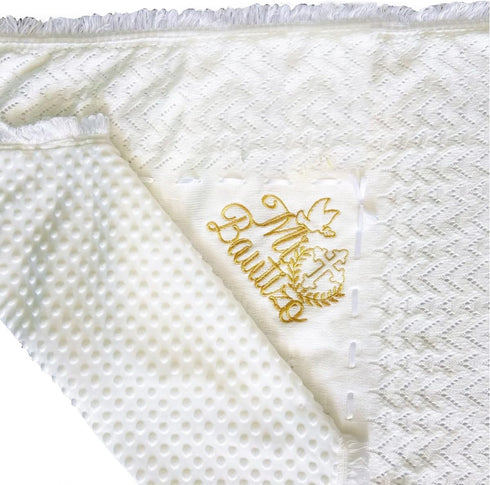 Cacooba Baby Blanket Neutral Baptism Easter Gift for Toddler Newborn Christening Gifts for Boys Girls White Knit