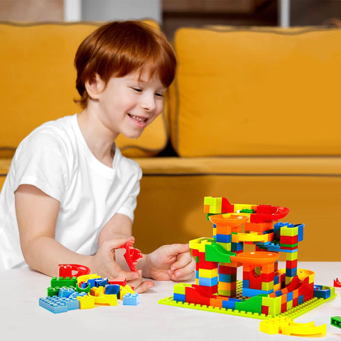 FANELEQU 168 Set 3+ Pcs Mini Marble Run Building Blocks Classic Blocks STEM Toy Bricks Kids, Assemble Different
