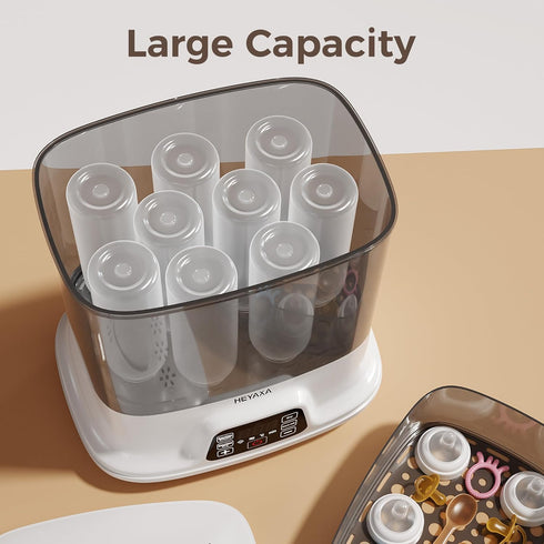 10 4 1 HEYAXA Baby Bottle Steri-lizer and Dryer, Bottles Large Capacity, in Electric Steamer and Dryer for All Bottles