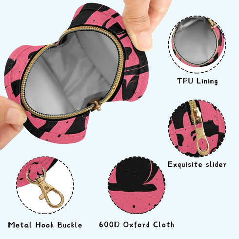 Dots Round Pacifier Storage Case with Zipper, Portable Pacifier Case for Travel, Diaper Bag & Purse, Pacifier Container